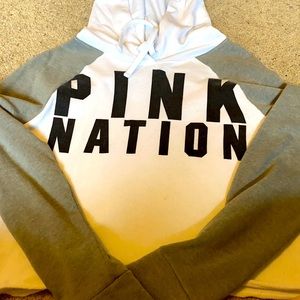 PINK CROPPED HOODIE